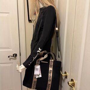 Kensie Tote Black and Cream And Copper. Large Brand New With Tags. MSRP